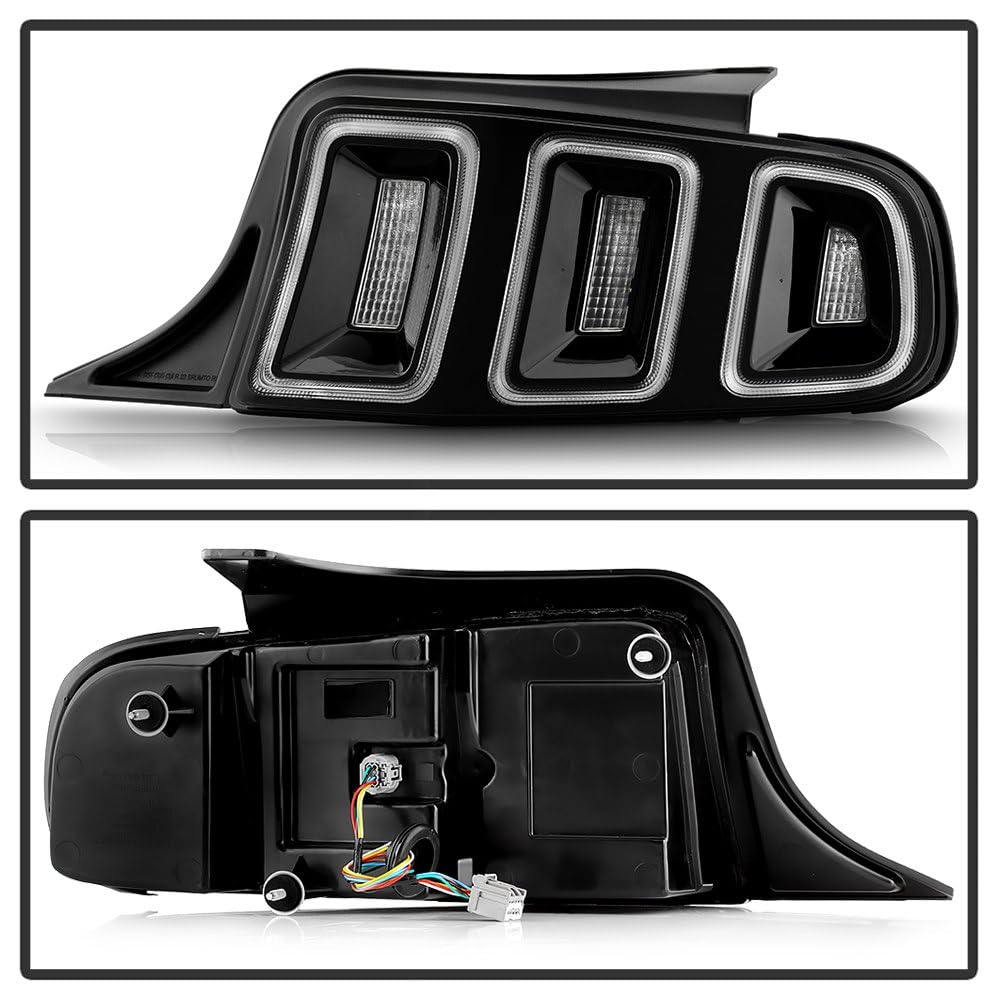 Ford Mustang Spyder (POE) 10-14 LED Sequential OE Plus Tail Light - Black Clear