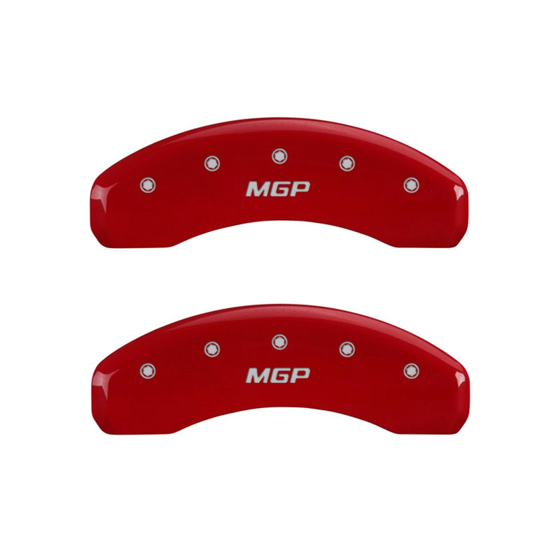 Red Brake Covers MGP Caliper Covers Engraved with Silver 10044SMGPRD (Set of 4)
