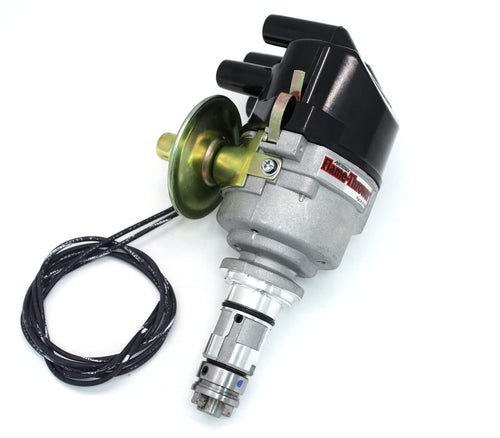 Pertronix D178609 Flame-Thrower 12 Volt Positive Ground Plug and Play Vacuum Advance Side Cap Cast Electronic Distributor with Ignitor Technology for British 4 Cylinder Engine