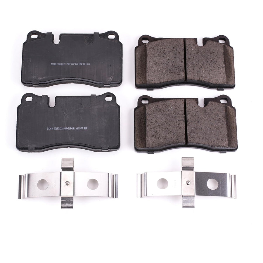 Z17 Power Stop 17-1263 Front Ceramic Brake Pads with Hardware For Land Rover Range Rover 2006-2009, Land Rover Range Rover Sport 2008-2009 [Model Specific]
