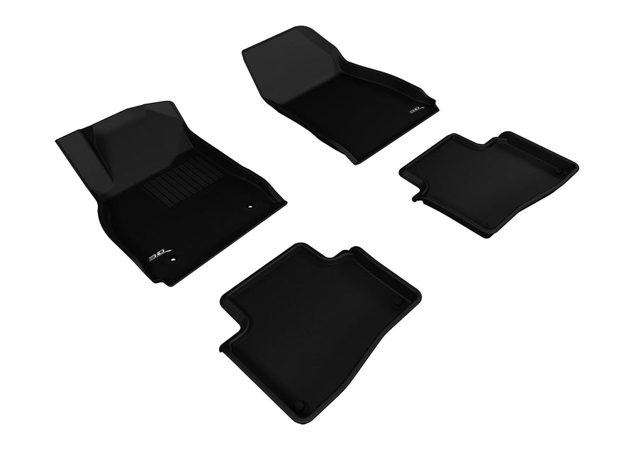 Complete Set 3D MAXpider - L1CD01101509 Custom Fit All-Weather Floor Mat for Select Cadillac XTS Models - Kagu Rubber (Black)