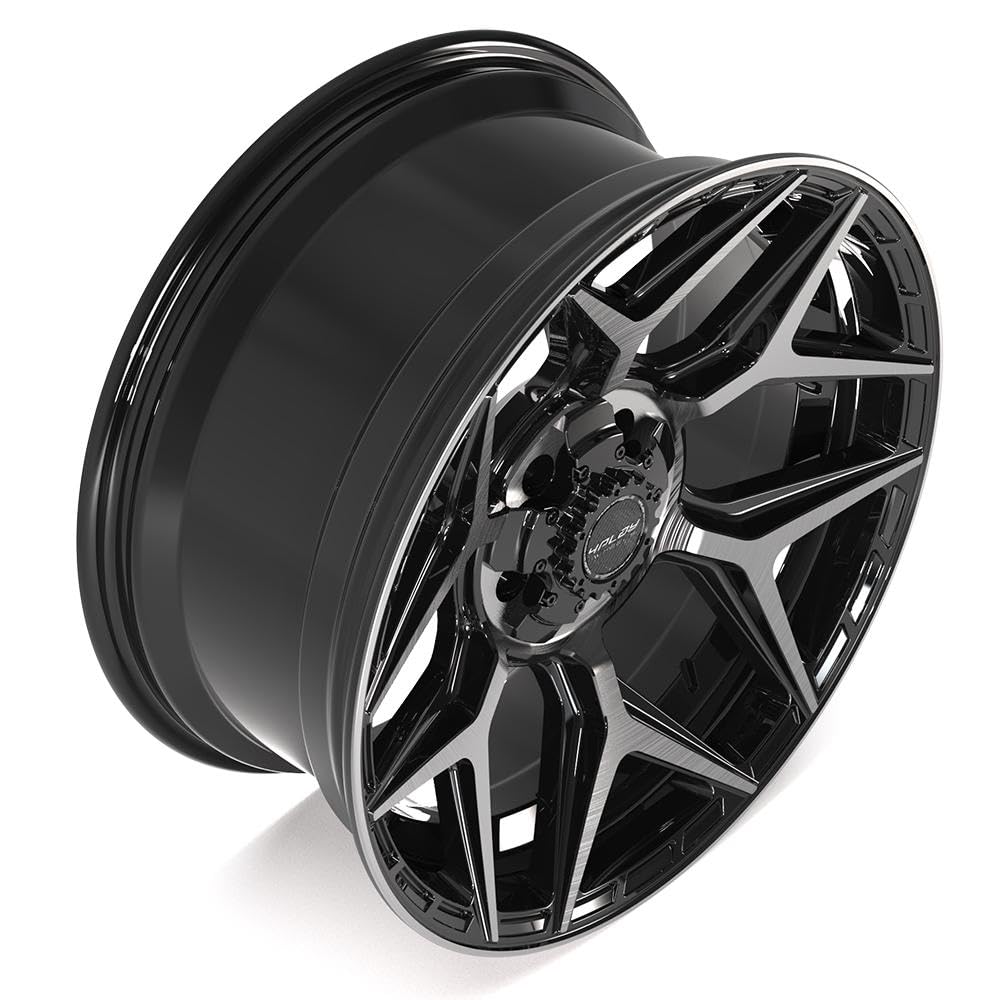 20 Inch 4PLAY Wheels Rim 4P06 Fits 5x127 & 5x139.7 20x9 Gloss Black Brushed with Tinted Clear (1)