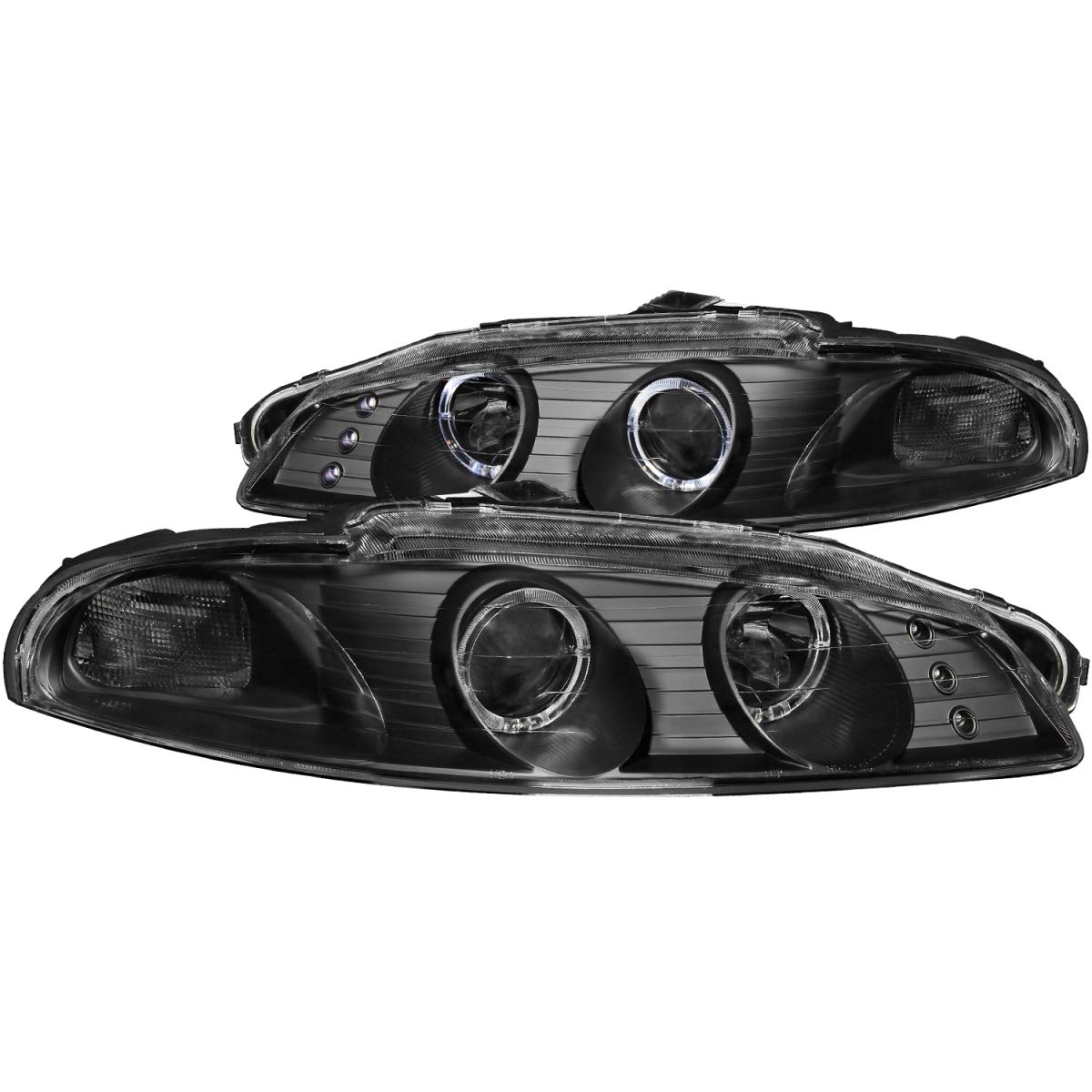 Black/Clear ANZO USA 121365 Halogen Projector Headlight for Mitsubishi Eclipse