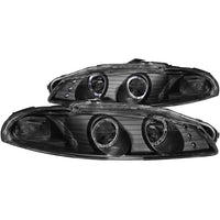 Black/Clear ANZO USA 121365 Halogen Projector Headlight for Mitsubishi Eclipse