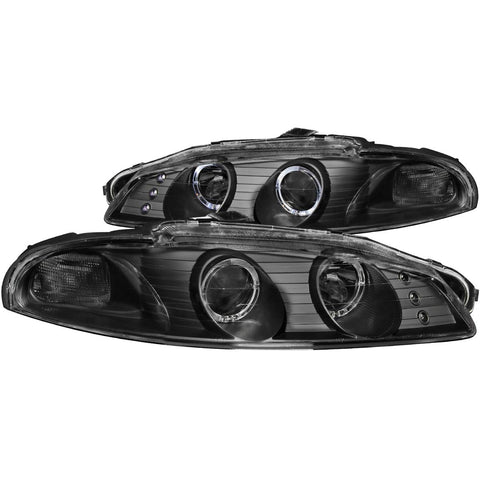 Black/Clear ANZO USA 121365 Halogen Projector Headlight for Mitsubishi Eclipse
