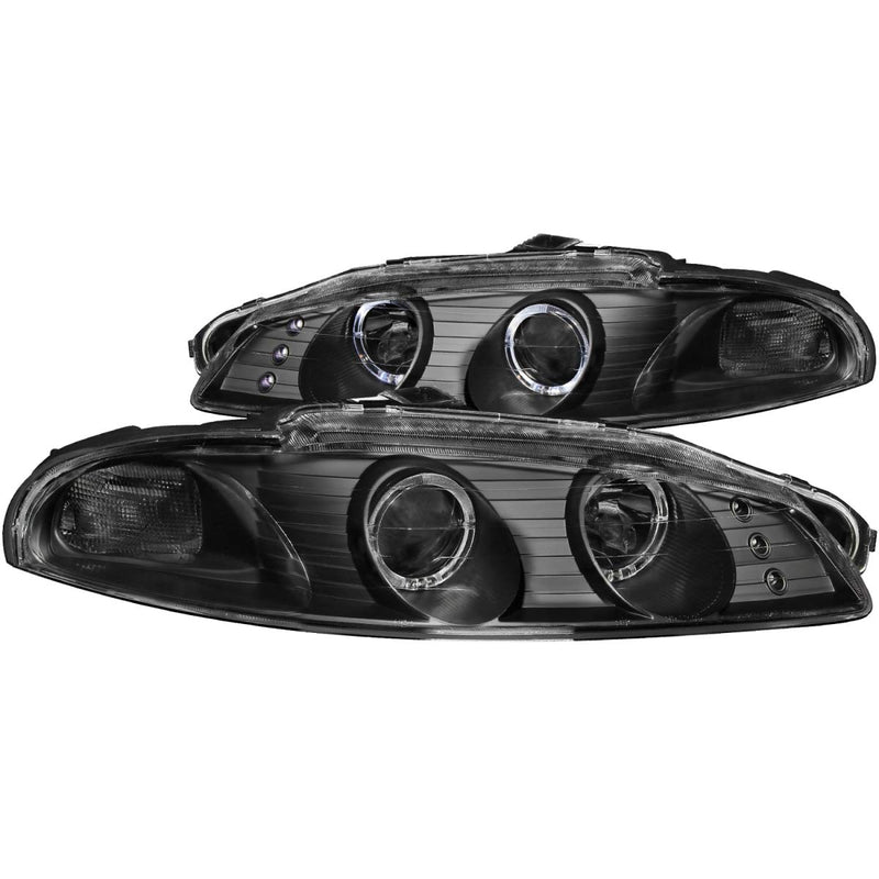 Black/Clear ANZO USA 121365 Halogen Projector Headlight for Mitsubishi Eclipse