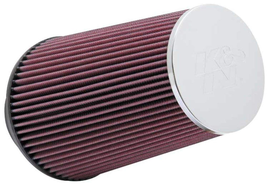 High-Flow K&N Original Lifetime Universal Clamp-On Air Filter: High Performance, Premium, Washable: Flange Diameter: 3.5 In, Filter Height: 9 In, Flange Length: 1.75 In, Shape: Round Tapered, RC-3690