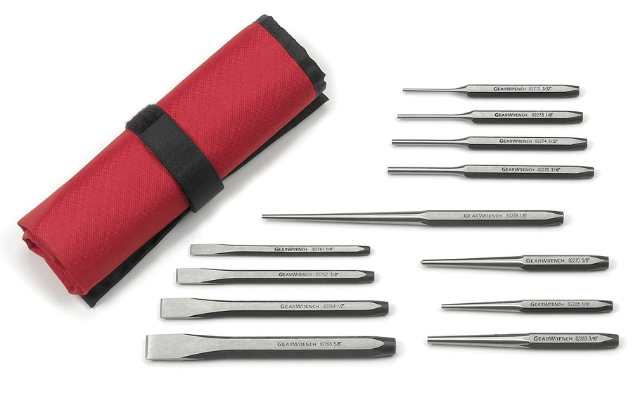 12 Piece GEARWRENCH Punch and Chisel Chrome Set | 82305