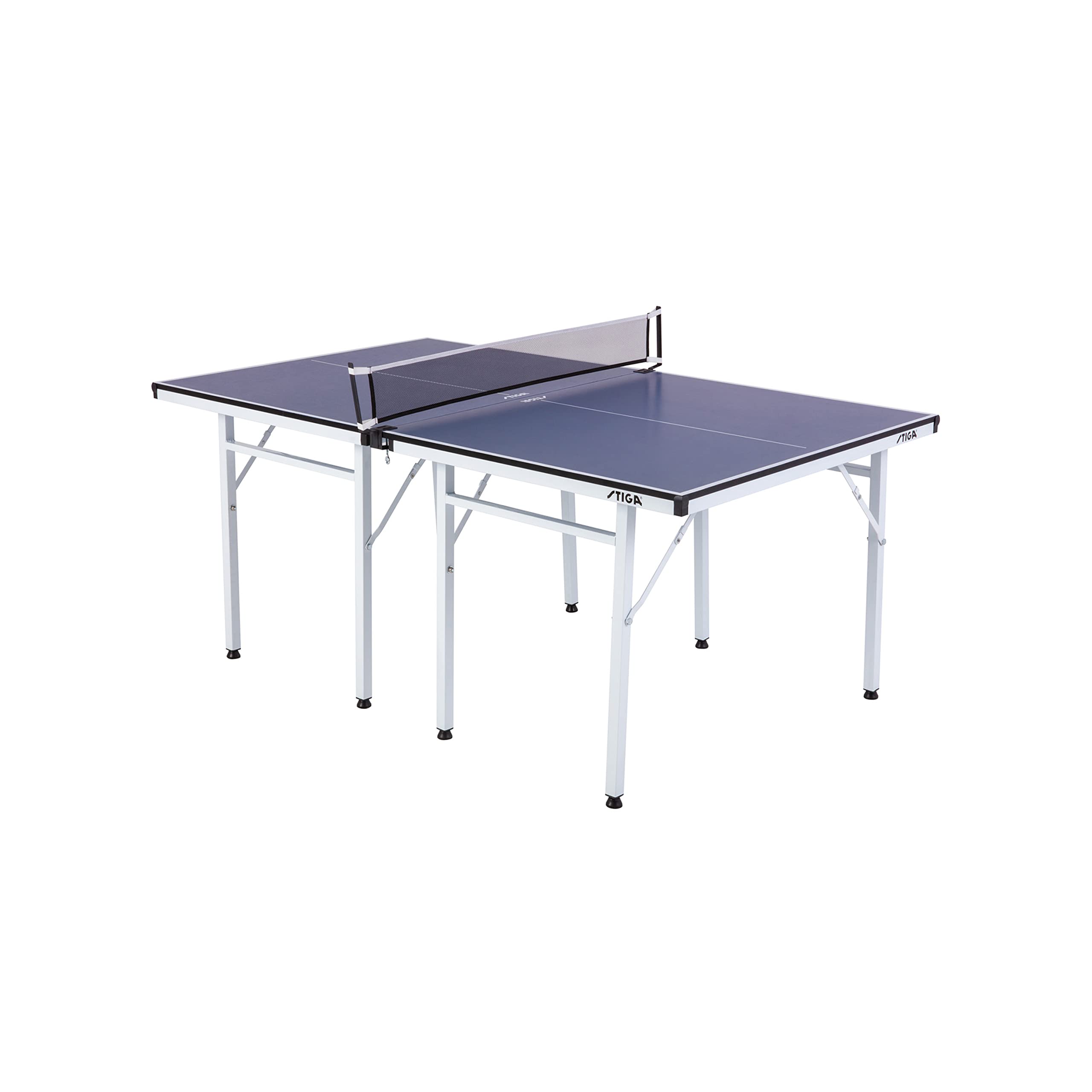 Mid-Size Portable STIGA Space Saver Table Tennis Table - Compact Storage Fits in Most Closets – Includes Ping-Pong Net & Post - No Assembly Required