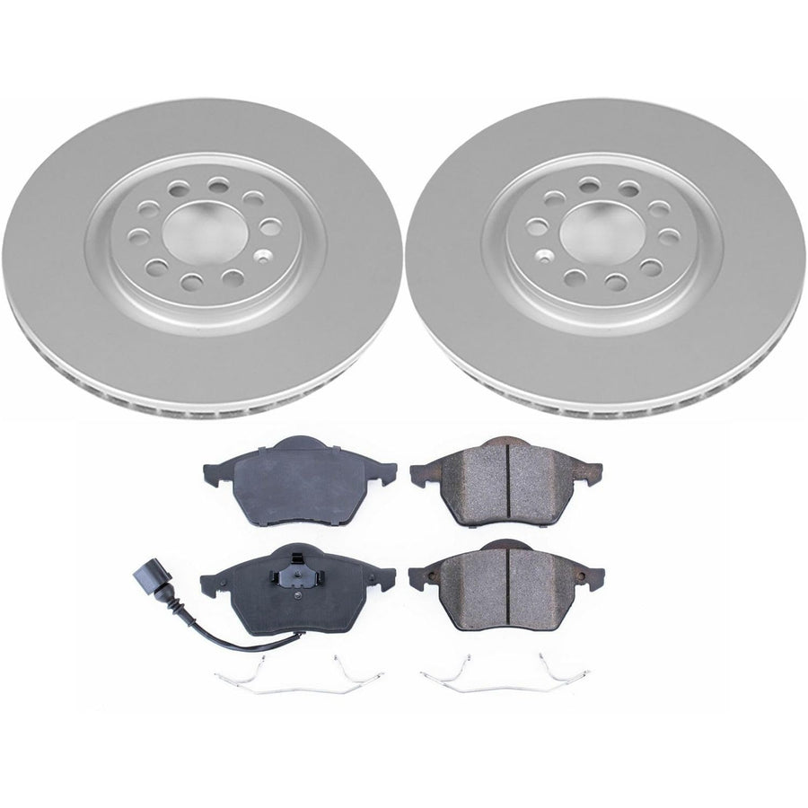 Power Stop Z23 CRK914 Front Evolution Geomet Coated Brake Kit For Audi TT 2000-2006, Audi TT Quattro 2000-2006, Volkswagen Golf 2002-2004, Volkswagen Jetta 2004-2005 [Model Specific]