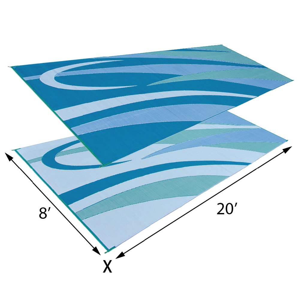 Ming's Mark 8' x 20 Blue/Green Graphic Mat