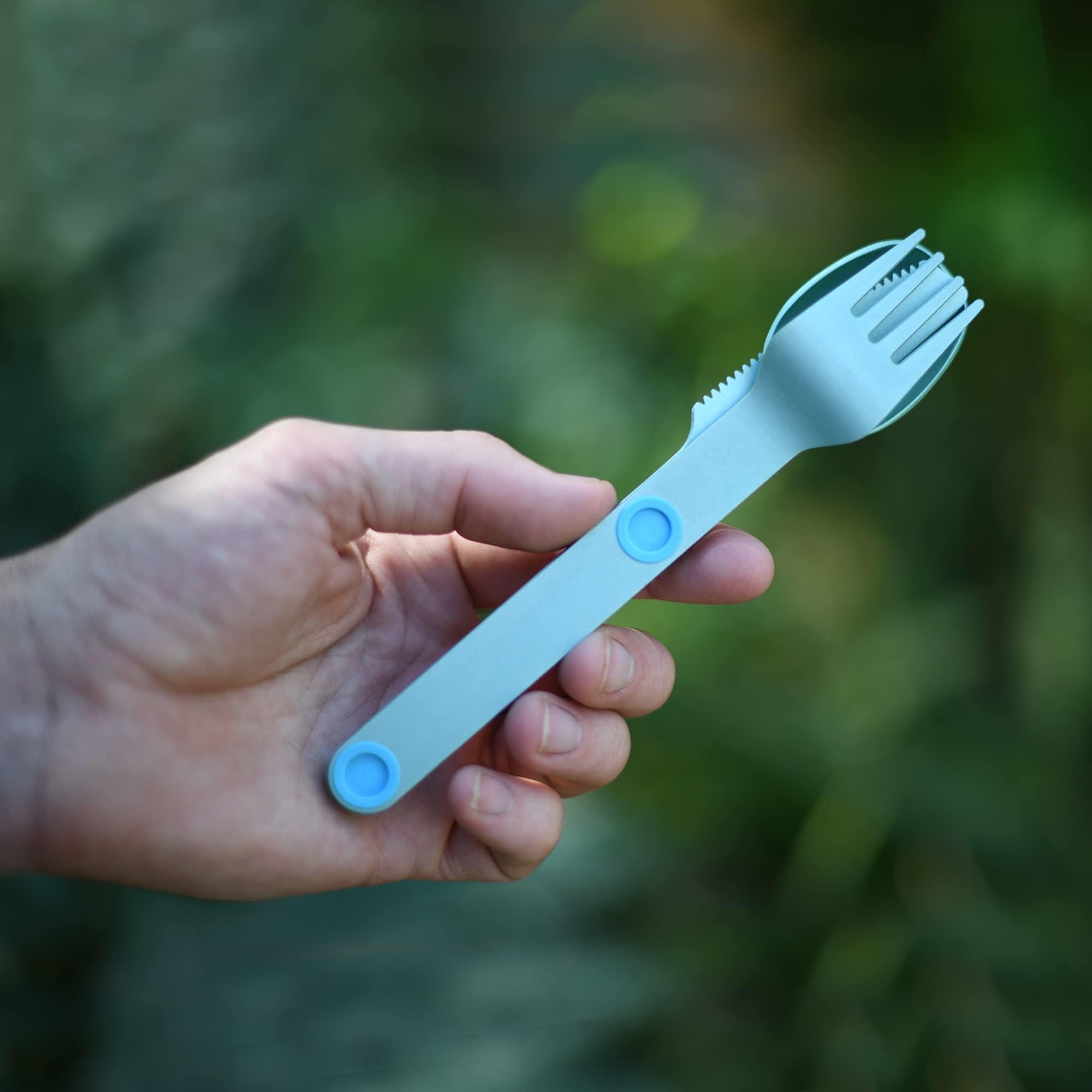 MAGWARE – FULL WINDSOR Magnetic Camping Cutlery Set- Travel Silverware with case, Kids Lunch Box Set, Outdoor Flatware Utensils, Portable Repurposable Essentials Knife, Fork & Spoon- Turquoise (3PCS)