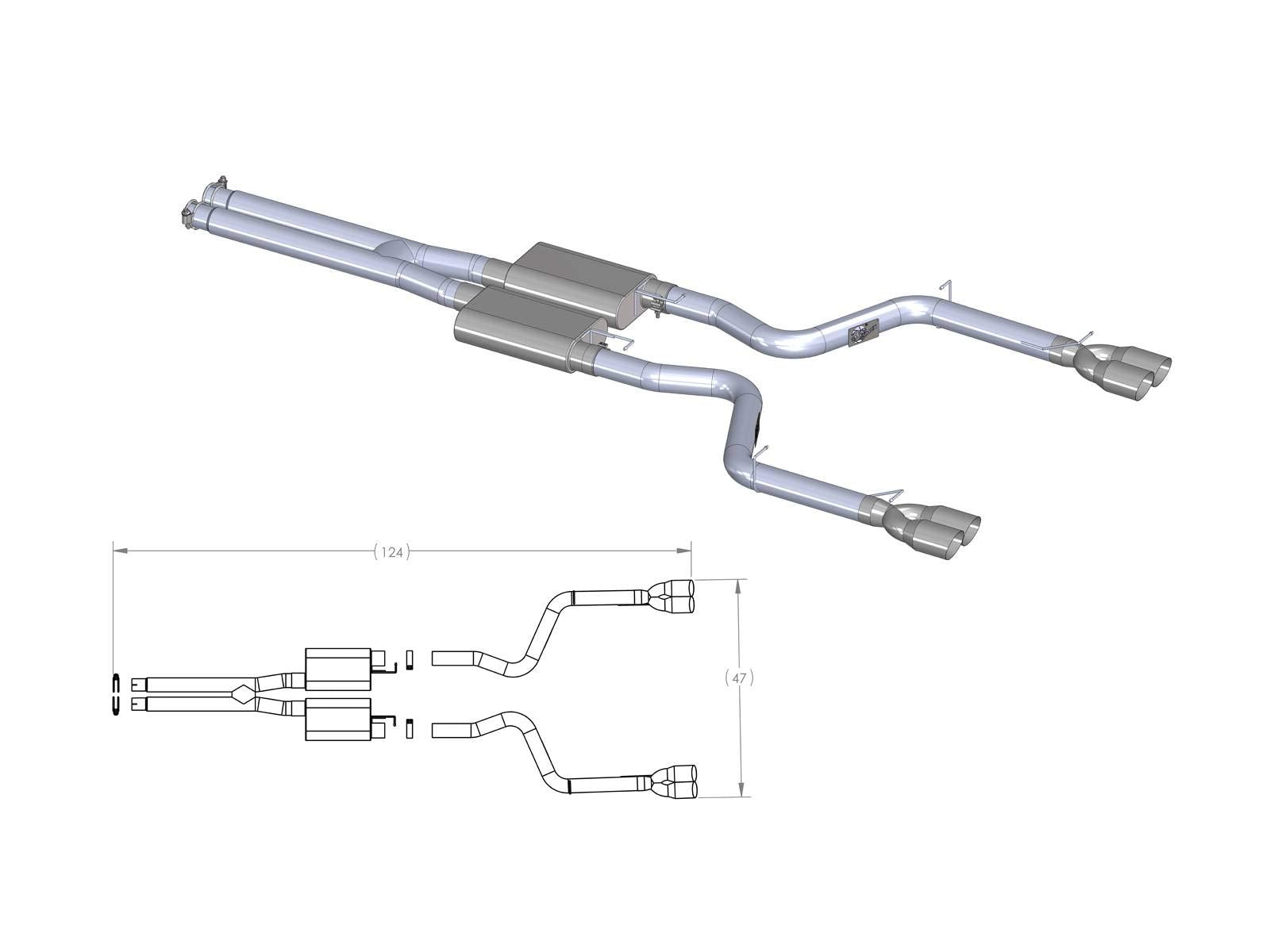 Mach Force XP aFe 49-42017 Performance Cat Back Exhaust System
