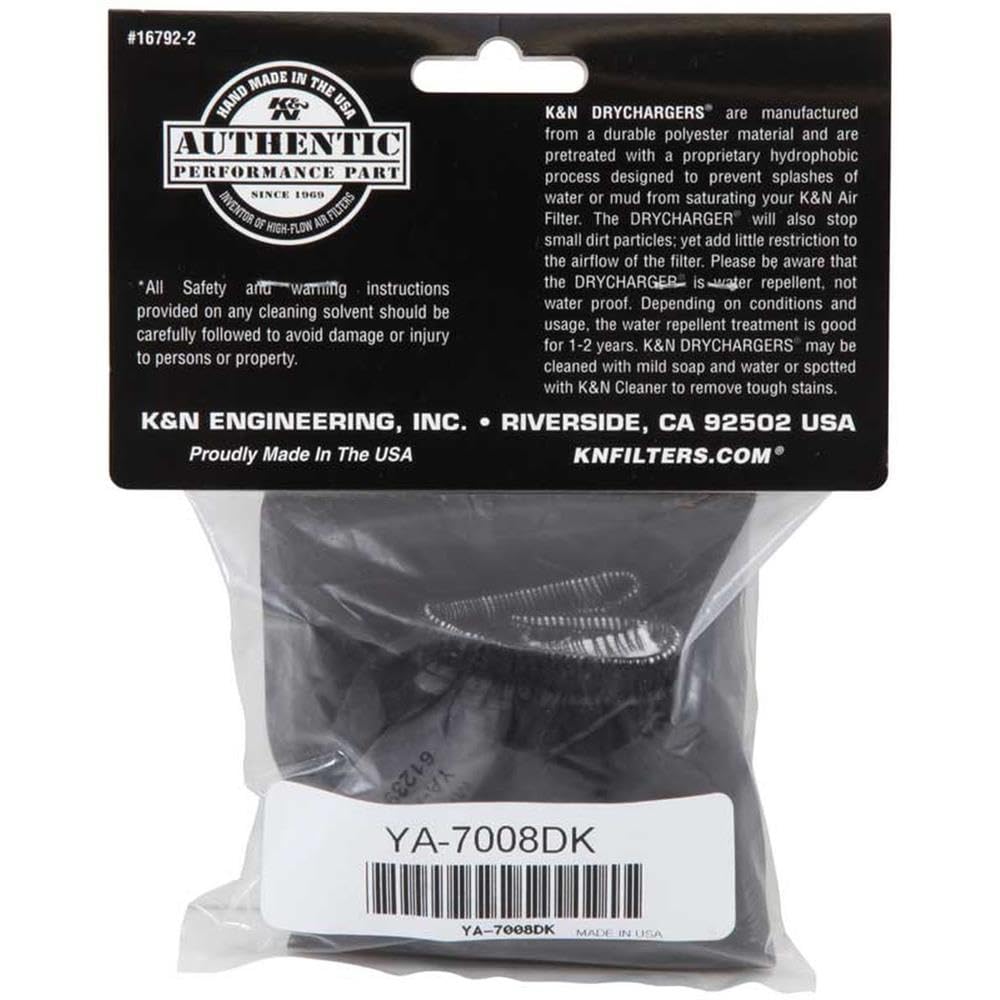 K&N Black Drycharger YA-7008DK Filter Wrap - for Your YA-7008 Filter
