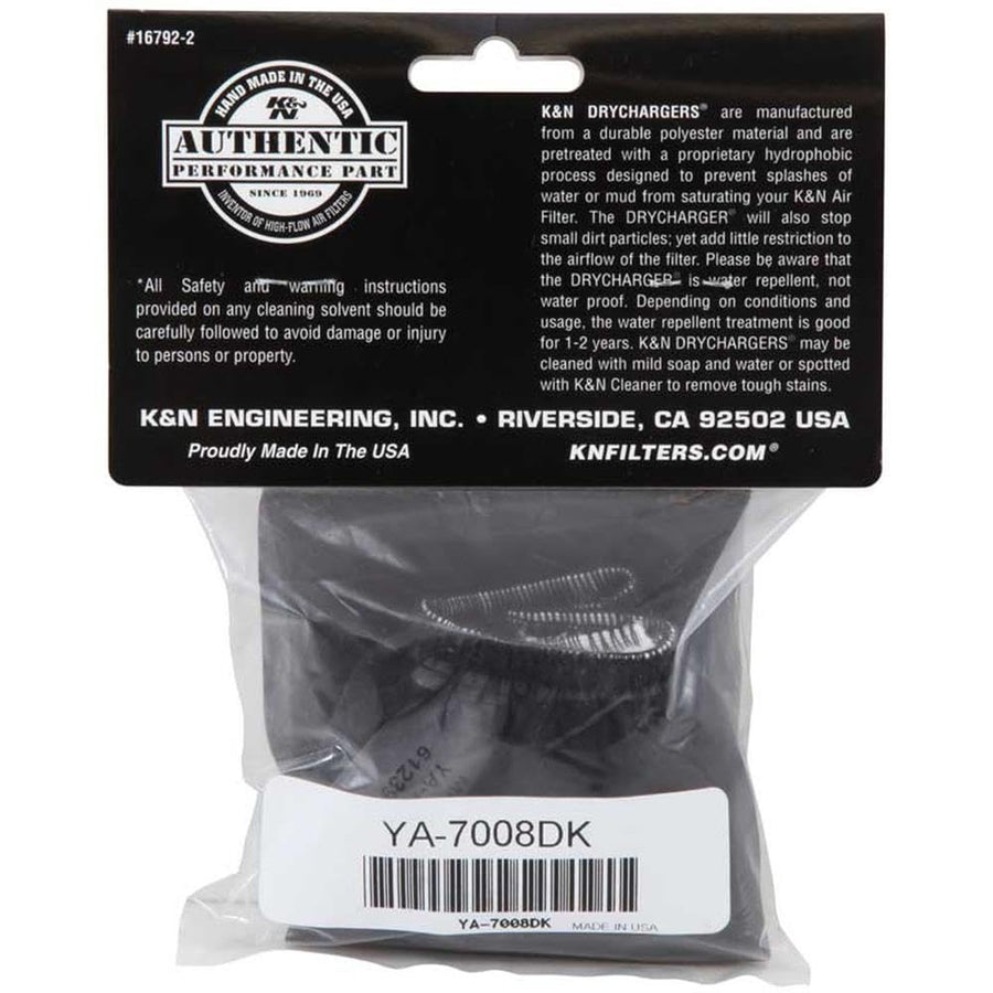 K&N Black Drycharger YA-7008DK Filter Wrap - for Your YA-7008 Filter