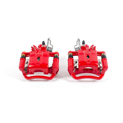 Power Stop Pair of High-Temp Red Powder Coated Rear Calipers for Infiniti I30 2001, Infiniti I35 2002-2004, Nissan Maxima 2001-2003 [Model Specific]