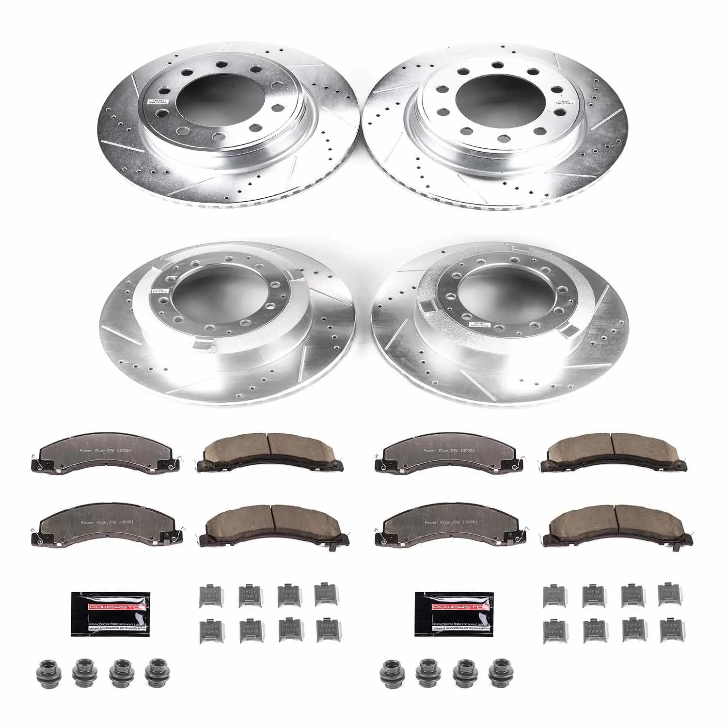Power Stop Z36 Truck & Tow Brake Kit K7818-36, Carbon Fiber Ceramic Brake Pads and Drilled/Slotted Brake Rotors