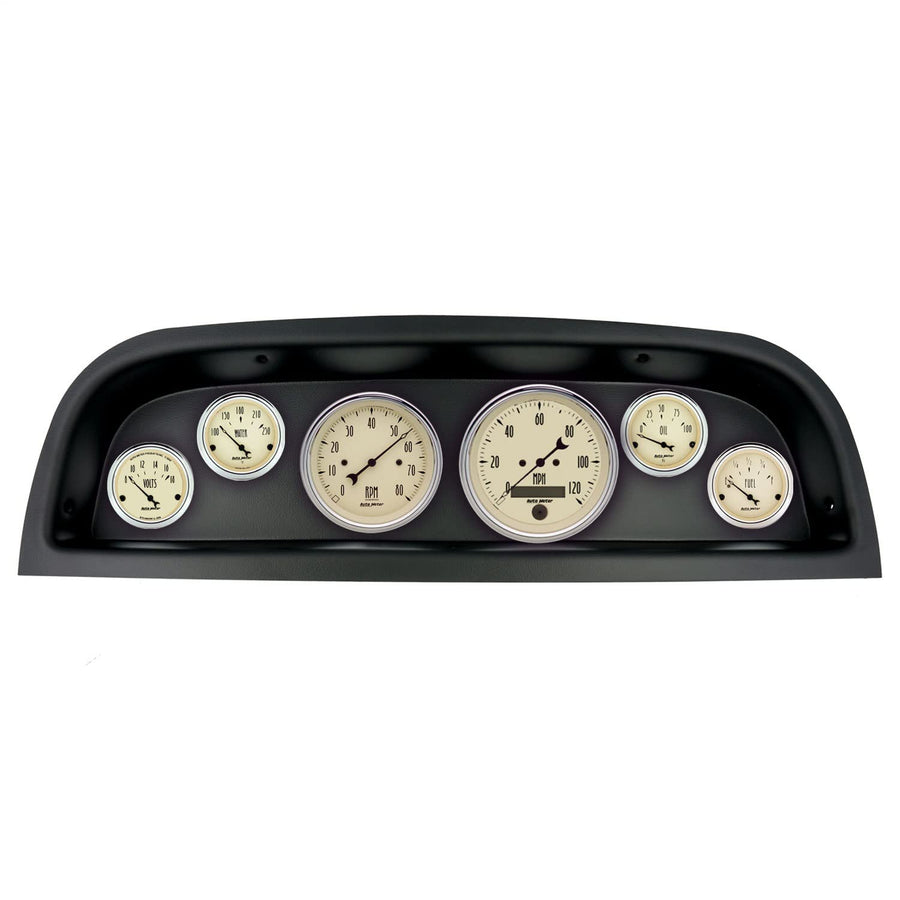 AutoMeter Dash Kit Direct Fit, (3 3/8" X2, 2 1/16" X4), Chevrolet Truck 60-63, Antique Beige (2103-02)
