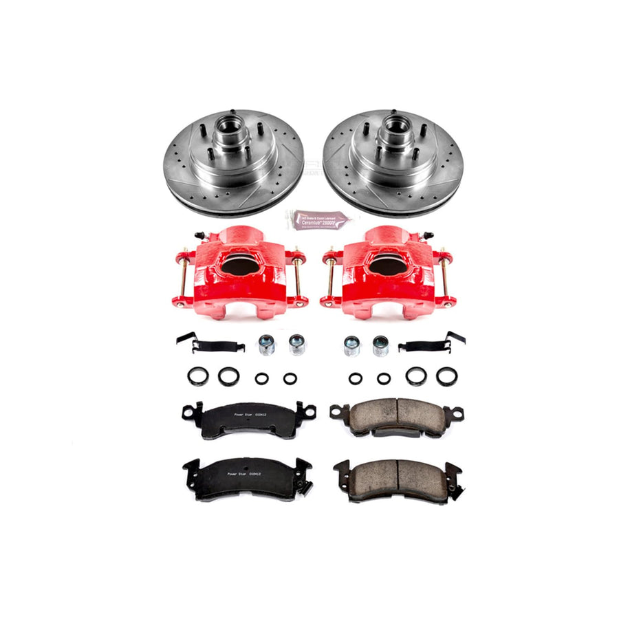 1-Click Performance Brake Kit Power Stop (KC2936) with Calipers For Buick Roadmaster, Cadillac Fleetwood, Chevrolet Caprice, Oldsmobile Custom Cruiser [Model Specific]