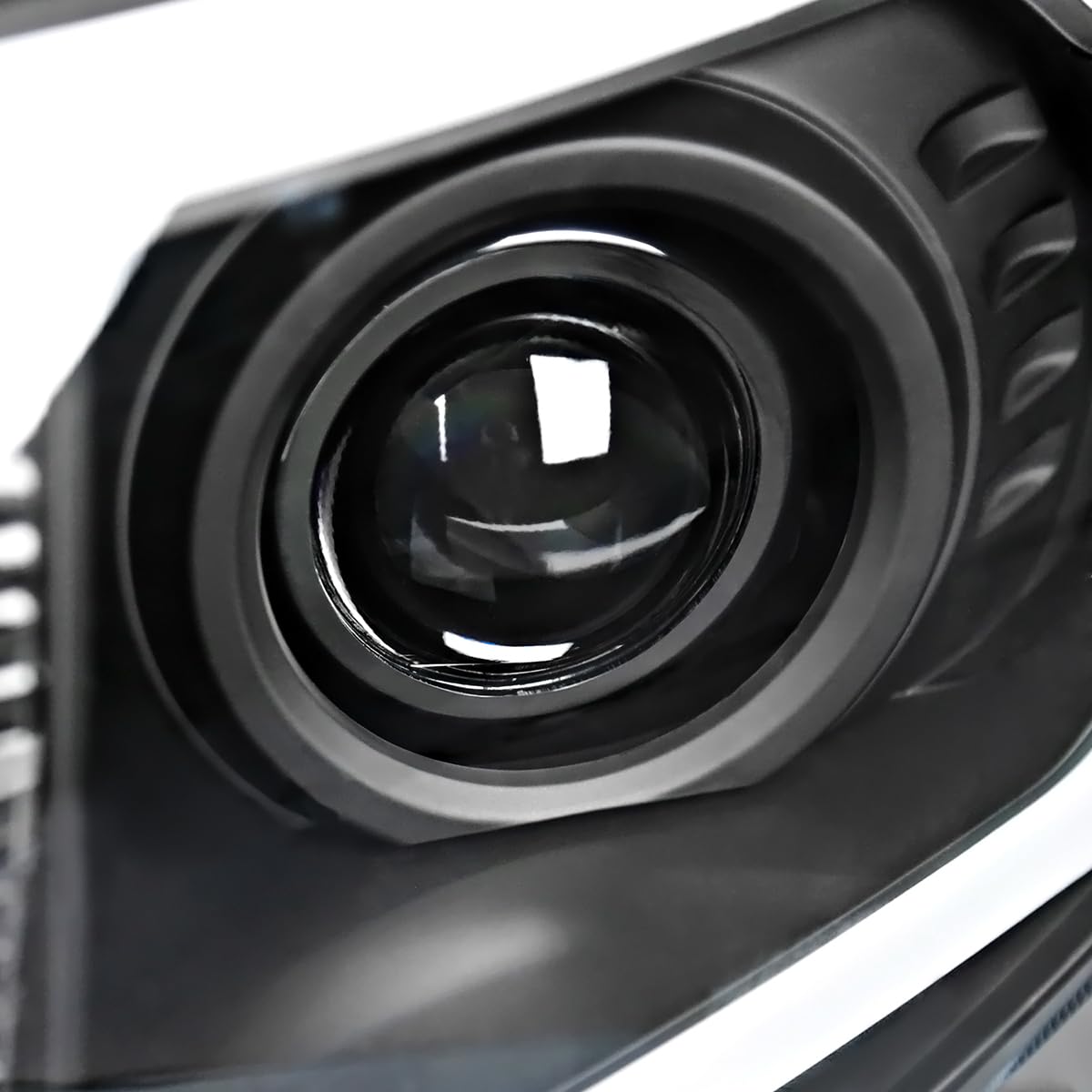 Black Projector Headlights w/LED Tube SPEC-D TUNING Compatible with 2005-2011 Toyota Tacoma, Left + Right Pair Headlamps Assembly