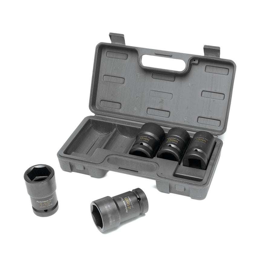 5pc Performance Tool W89315 Budd Wheel Socket Set 1-Inch Drive (Metric and SAE)