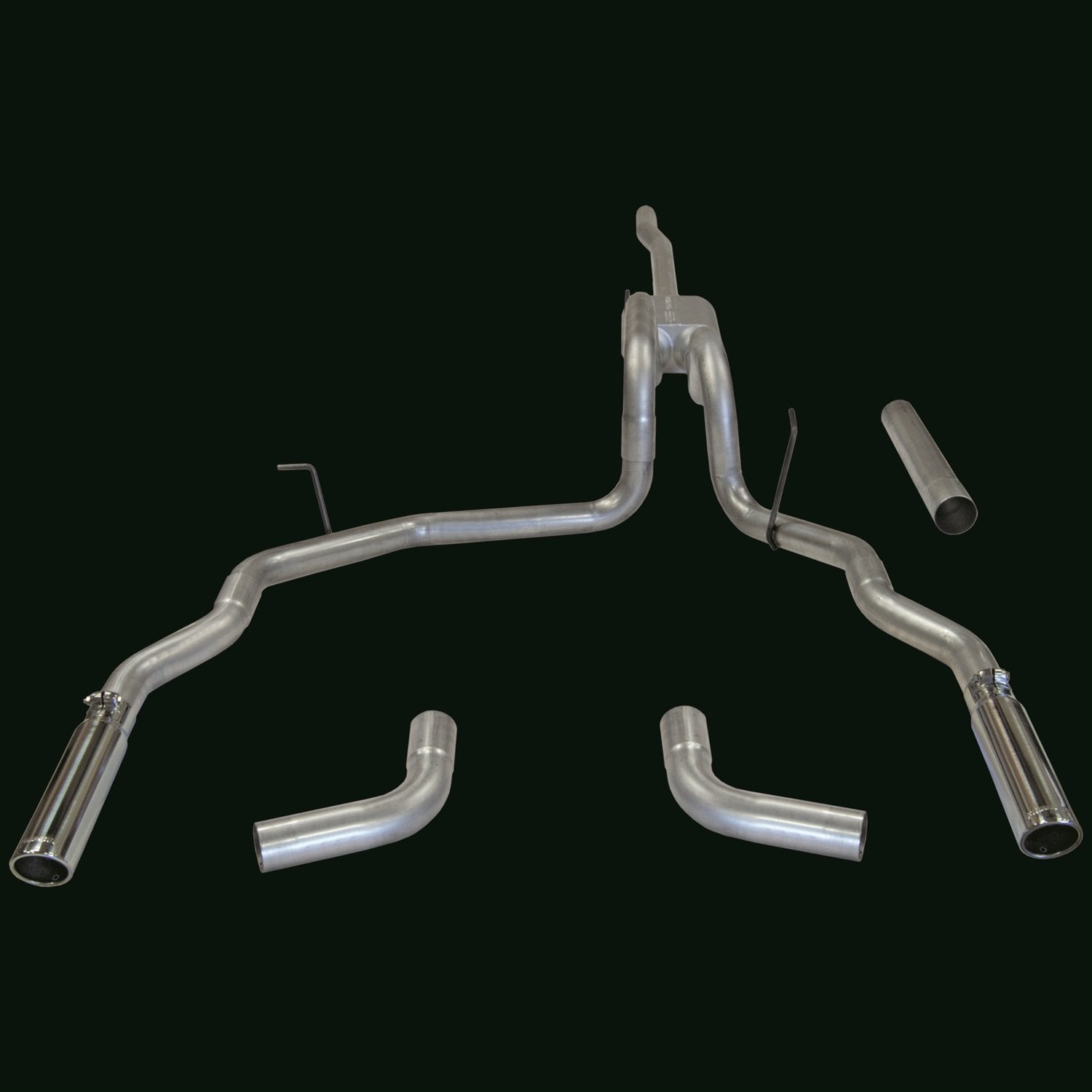 American Thunder Flowmaster 17417 Cat-Back Exhaust Kit 2.5 Inch Aluminized Steel 3 Inch Polished 304 Stainless Steel Tips Compatible with 2004-2008 Ford F-150 Lincoln Mark LT 4.6L 5.4L