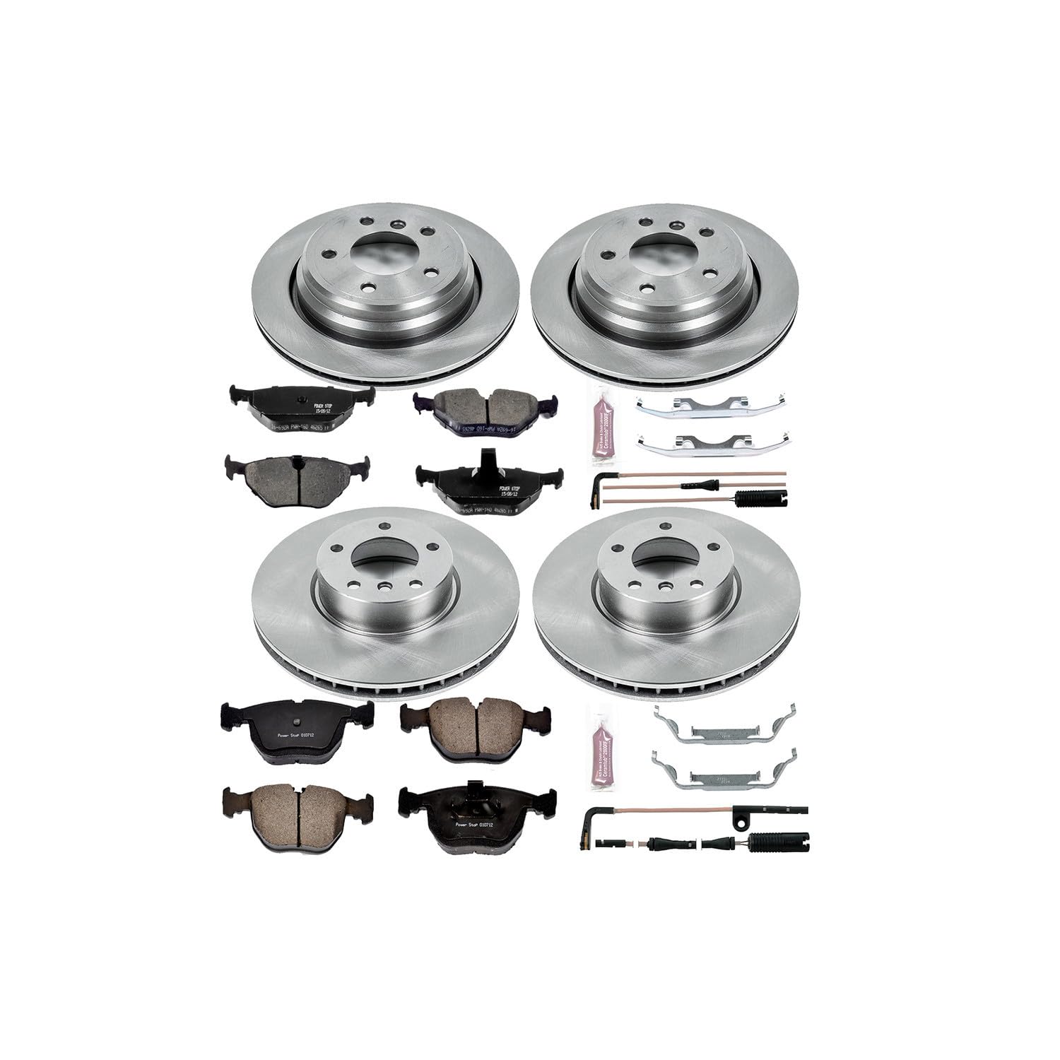 POWERSTOP Autospecialty KOE945 Front and Rear Replacement Brake Kit-OE Brake Rotors & Ceramic Brake Pads For BMW 530i 2001-2003, BMW 540i 2000-2003 [Model Specific]