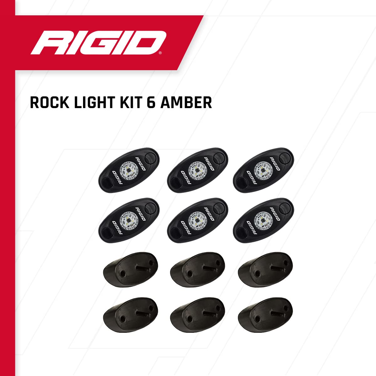 Amber RIGID INDUSTRIES Light Kit, Set of 6 Rock