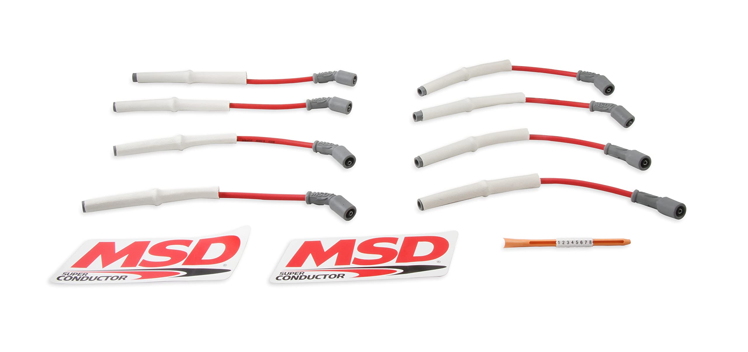 Super Conductor MSD 39849 Spark Plug Wire Set, Red