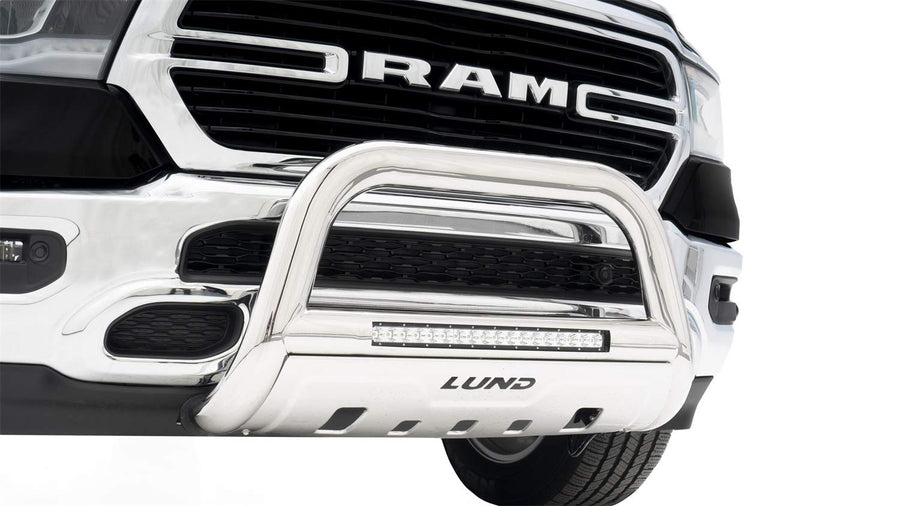 Stainless Steel RealTruck Bull Bar w/LED Light Bar for 2019 Ram 1500