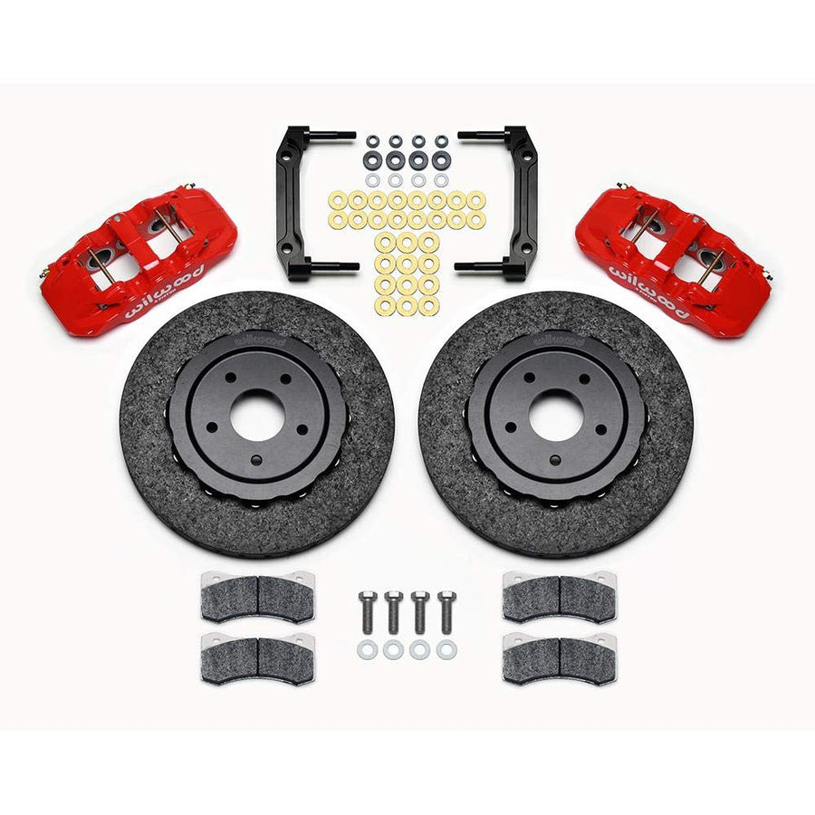 140-13154-CSICR WILWOOD AERO6 Dynamic Front Kit,14.00" C/SiC Rotor,Red 97-04 Corvette C5/Z06 05-13 C6