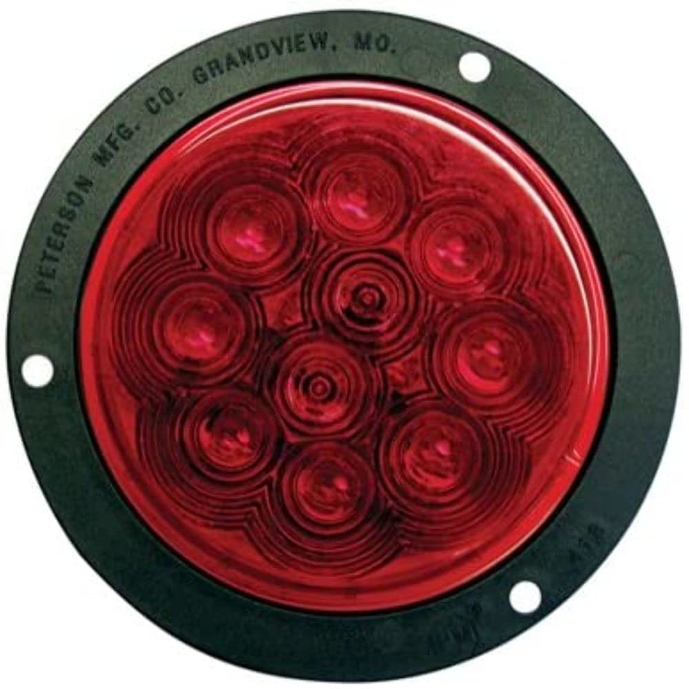 Piranha M418R-2P Peterson LED 4 Stop, Turn Tail Light Red with Flange Adapter Plug