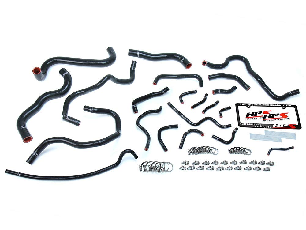 Black HPS 57-1608-BLK Silicone Radiator and Heater Hose Kit Coolant, 1 Pack