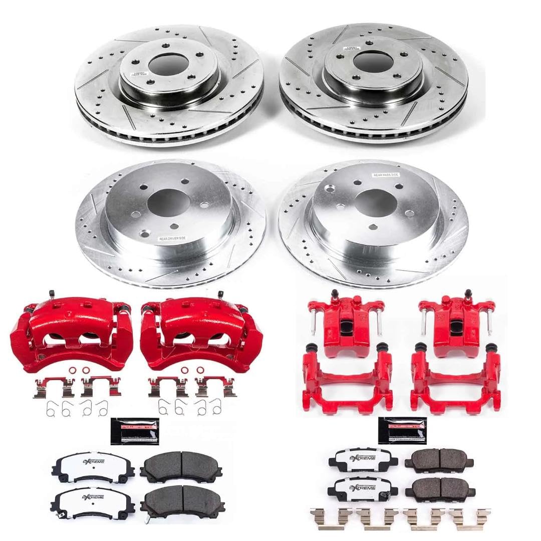 Brake Kit Power Stop For INFINITI Q50 2014-2022, INFINITI Q60 2017-2022 [Model Specific] Z26 Front and Rear Caliper Kit-Brake Rotors, Carbon Ceramic Brake Pads, Calipers KC8006-26