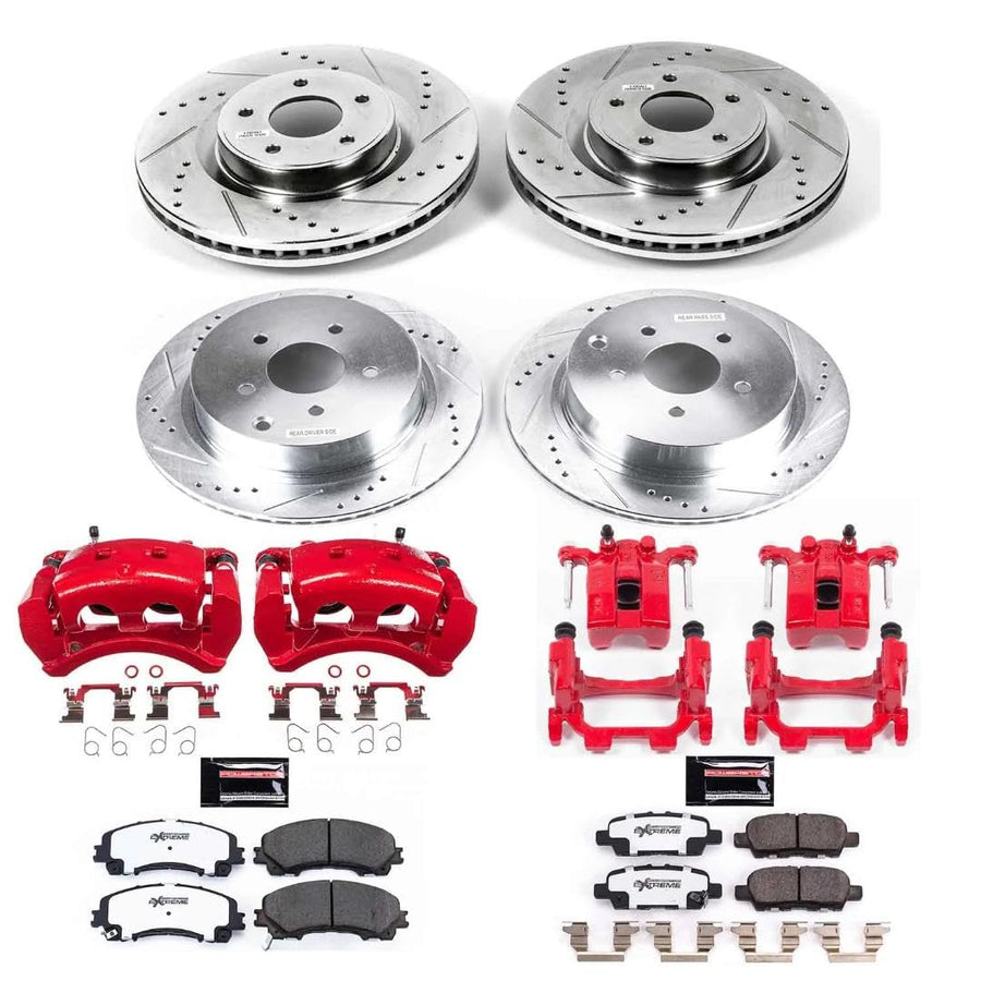 Brake Kit Power Stop For INFINITI Q50 2014-2022, INFINITI Q60 2017-2022 [Model Specific] Z26 Front and Rear Caliper Kit-Brake Rotors, Carbon Ceramic Brake Pads, Calipers KC8006-26