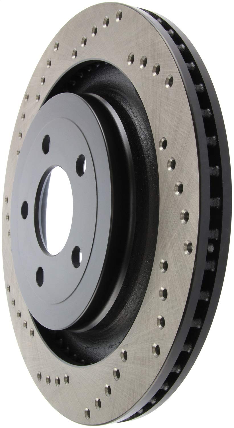 StopTech Sport 128.61109R Cross Drilled Brake Rotor (Rear Right), 1 Pack