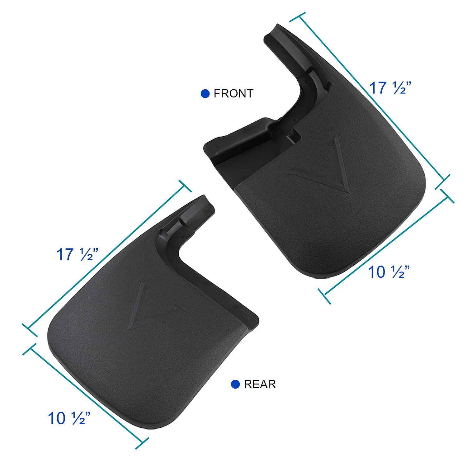 Front+Rear Spec-D Tuning Splash Guard Mud Flaps Compatible with 2015-2018 Ford F250 F350 Super Duty w/o Wheel Lip