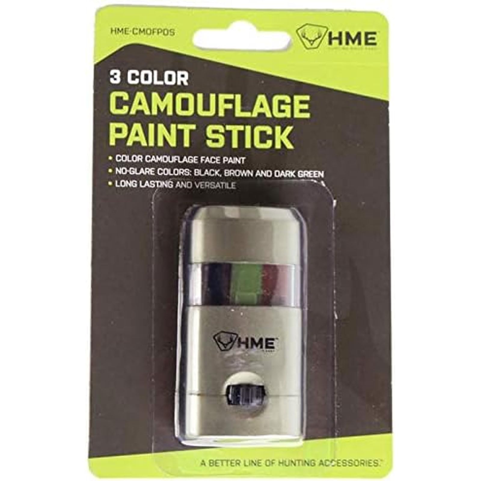 3 Color Camo Face Paint HME "Mess-Free" Application Stick - Long-Lasting Easy-to-Use Concealment Makeup for Hunting