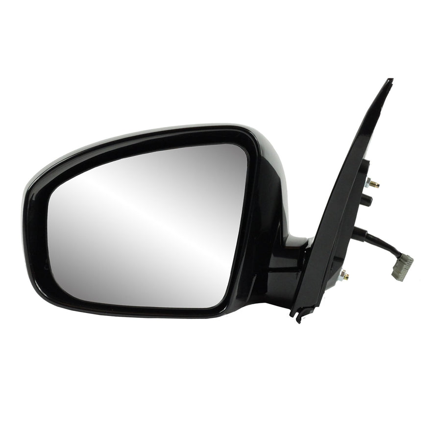 Mirror Driver Side for Nissan Murano, Black w/PTM Cover, Foldaway, w/o Memory, Heated Power
