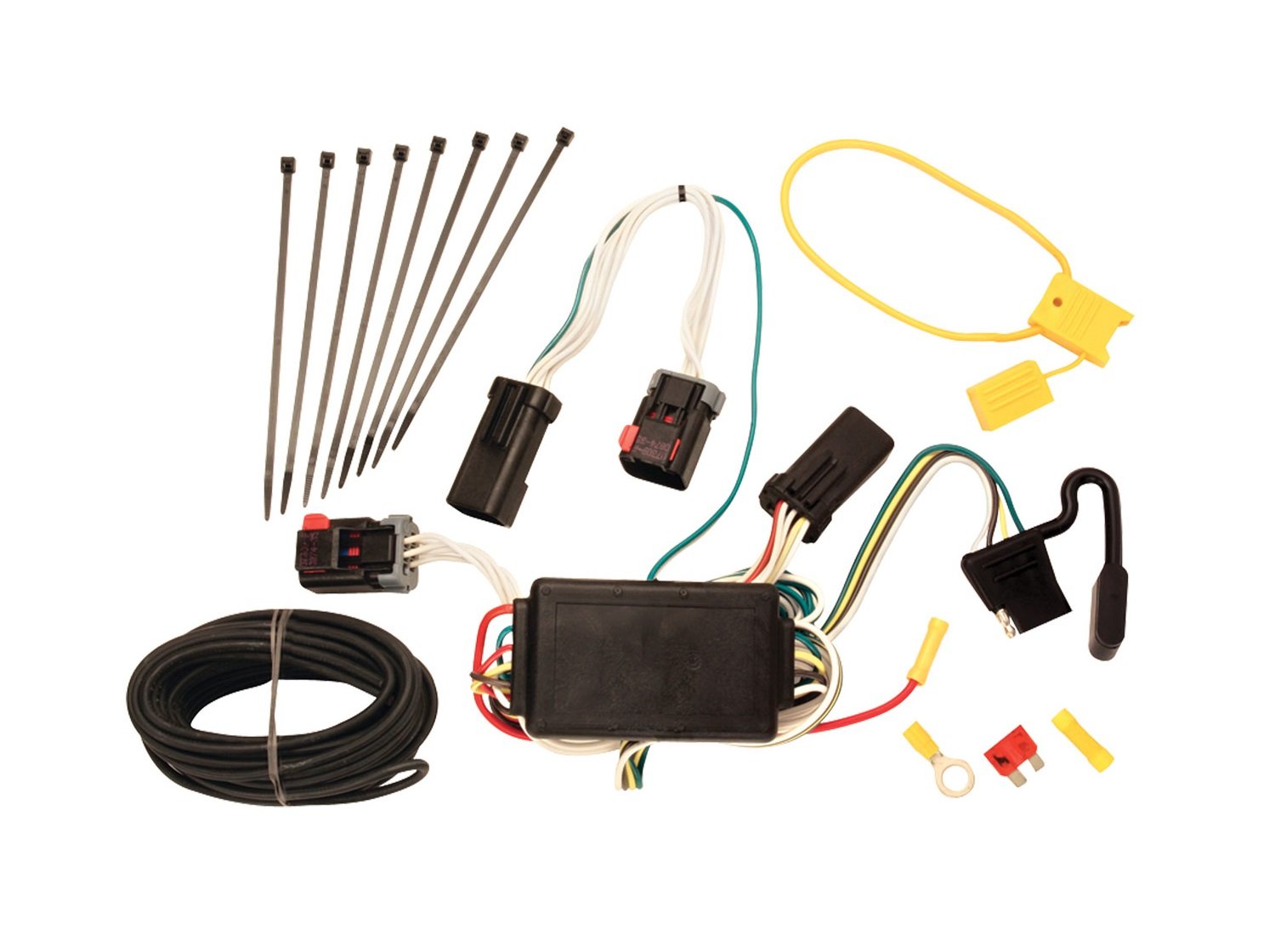 Tekonsha T-One® 118390 T-Connector Harness, 4-Way Flat, w/Circuit Protected ModuLite® Module, Compatable with 2007-2009 Chrysler Aspen, 2004-2009 Dodge Durango,Black