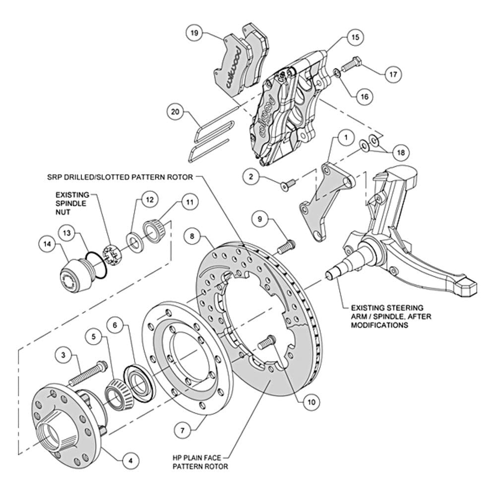 Wilwood 6 Piston Caliper Front Brake Kit 80-87 GM G-Body