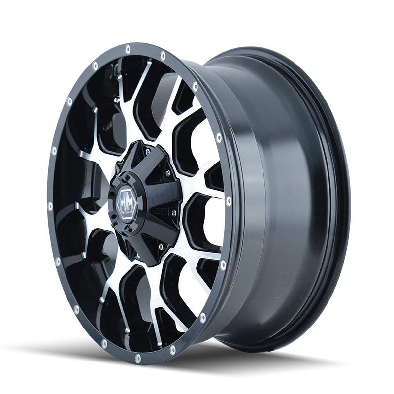 Warrior Mayhem Black/MACHINED FACE Wheel (20 x 9. inches /6 x 135 mm, 0 mm Offset)