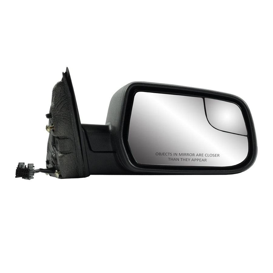 Fit System Side Passenger Mirror for Chevrolet Equinox, GMC Terrain, Textured Black, spot Mirror, Foldaway, Power