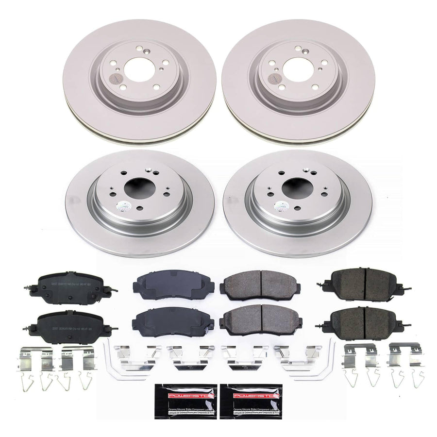 Power Stop CRK8942 Brake Kit Front and Rear Geomet Coated Rotors and Pads For Honda CR - V 2020-2022 [Application Specific]