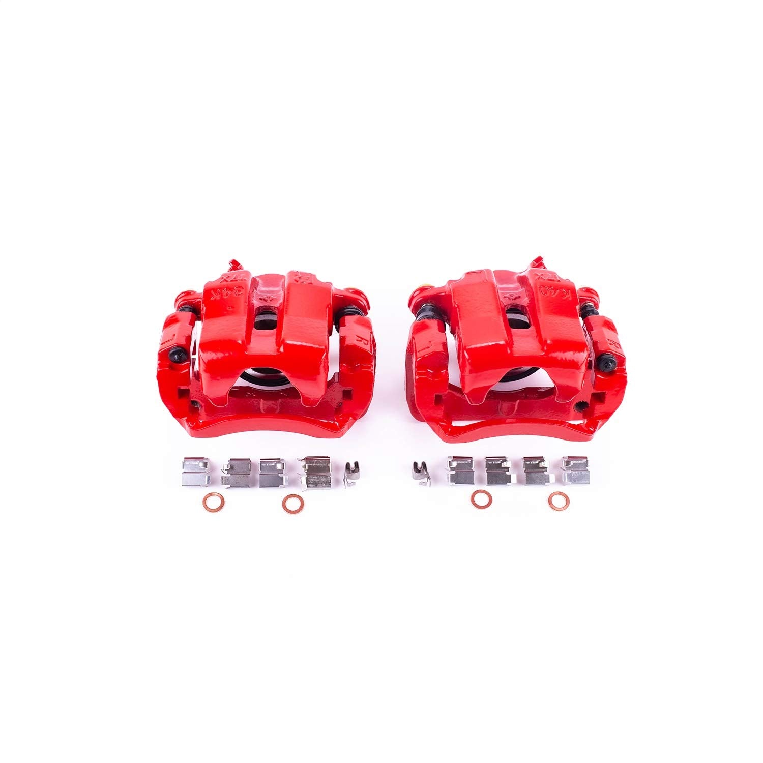 Power Stop Pair of High-Temp Red Powder Coated Front Calipers For Suzuki Grand Vitara 1999-2005, Suzuki Sidekick 1996-1998, Suzuki XL-7 2002-2004 [Model Specific]