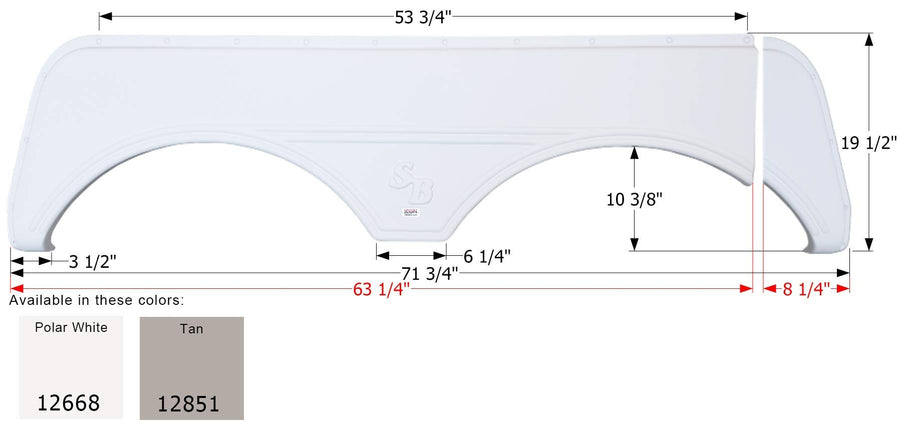Fender Skirt ICON, Tandem, Sunnybrook, FS2668, Polar White