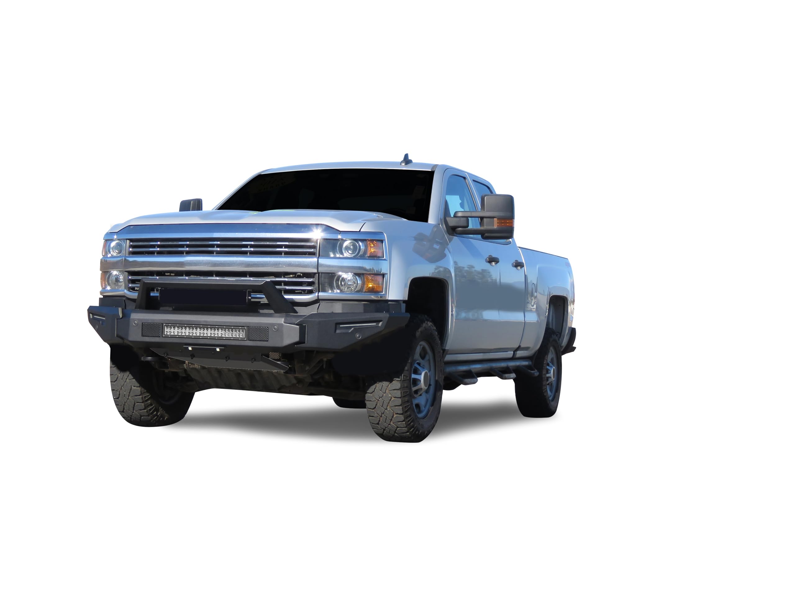 Heavy Duty Black Horse Armour II Modular Front Bumper Modular Matte Black Compatible with 2015-2019 Chevrolet Silverado 2500 HD-AFB-SI35-K1