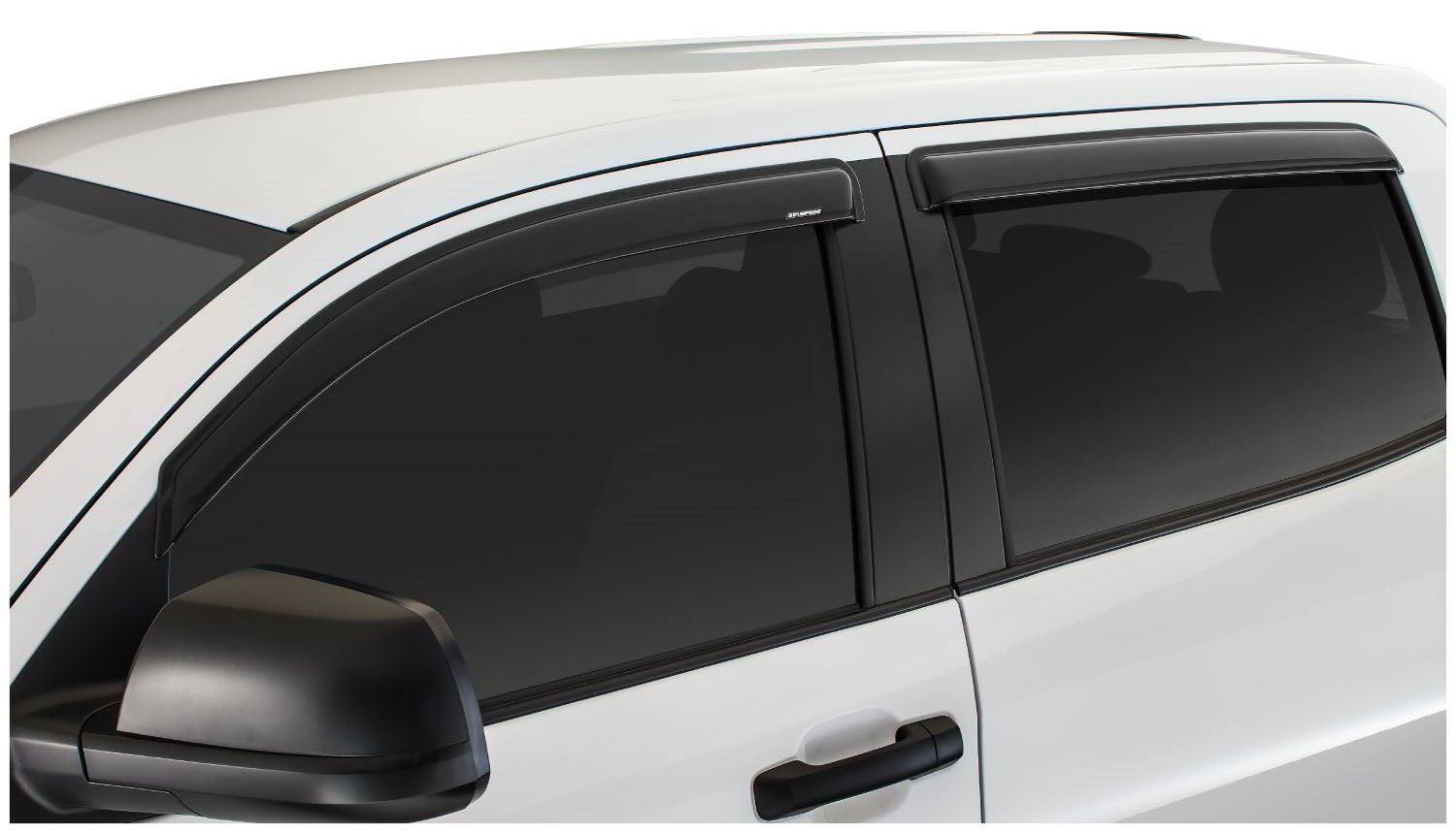 Outside Mount Ventvisors - Tape-Onz | Stampede Products | Fits 2007 - 2021 Toyota Tundra CrewMax, Smoke | 4 pcs., 6349-2