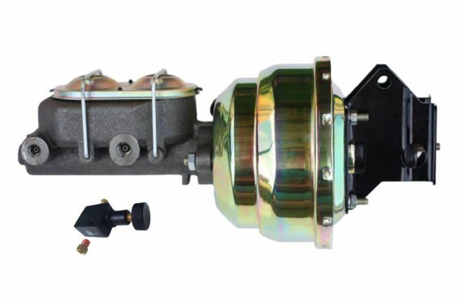 8 Inch LEED BRAKES Dual Power Booster, 1-1/8 Inch Bore Master With Adjustable Valve (Zinc)