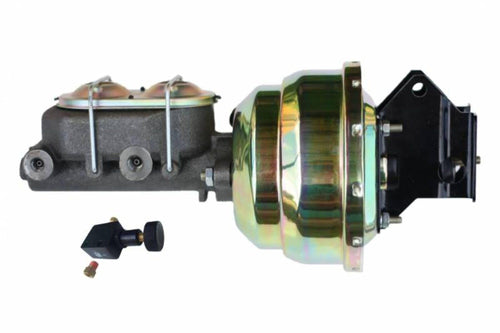 8 Inch LEED BRAKES Dual Power Booster, 1-1/8 Inch Bore Master With Adjustable Valve (Zinc)